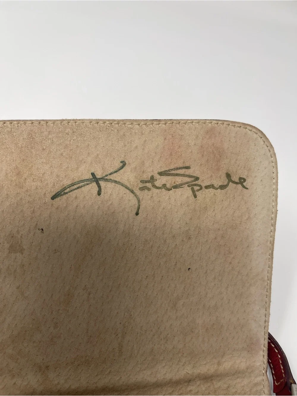Signed Kate Spade Red Leather Shoulder Bag